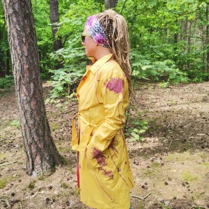 płaszcz damski żółty wiosenno letni