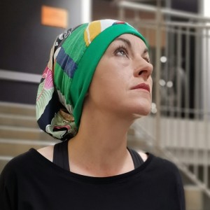 Czapka wiosenna patchworkowa smerfetka