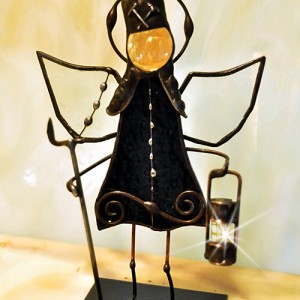 Aniołek witrażowy 3D górnik