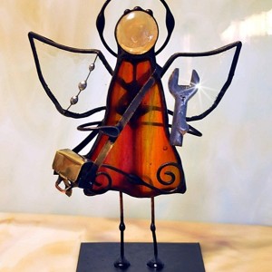 Aniołek witrażowy 3D  mechanik