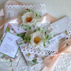 Komplet ślubny Jabłonie, kopertówka i torebka na szampana