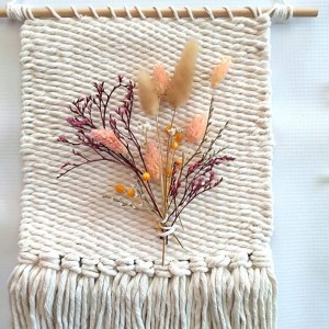 Makatka makrama suszone kwiaty romantyczna