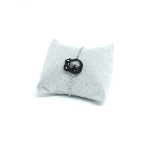 Bransoletka sutasz z sercem silver night