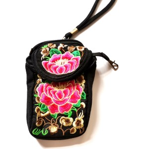 Torebka haftowana na dokumenty i telefon