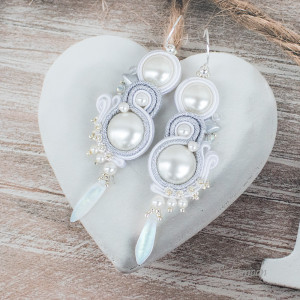 Kolczyki ślubne sutasz Swarovski Fantazja