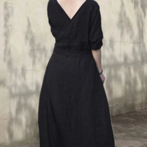 bawełniana czarna sukienka oversize M