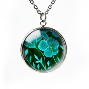 Green flowers naszyjnik