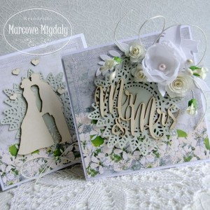 Komplet ślubny Pocałunek, kartka z pudełkiem