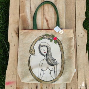 Torba welurowa z nadrukiem EWA Z RAJU