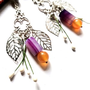 Kolczyki kamienie etno