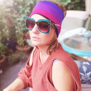 Opaska  uniwersalna fiolet z czernią