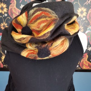 komin bohemian wełniany etniczny ludowy miły i ciepły komin handmade-komin wełniany zdejmij szpile załóż glany