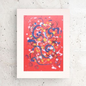 czerwony obraz 30x40, nowoczesna dekoracja na ścianę, abstrakcyjna grafika A3, minimalizm rysunek do pokoju, minimalistyczna grafika do loftu