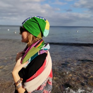 Czapka patchworkowa damska na podszewce