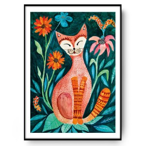 Orange cat 50x70