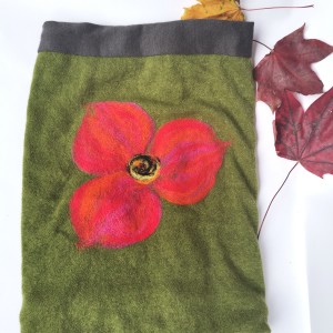 Komin zielony wełną i merino