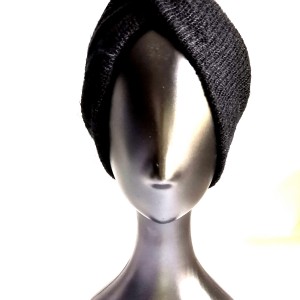 Turban uniwersalny dzianina swetrowa czarna