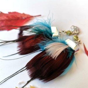 Kolczyki boho pióra