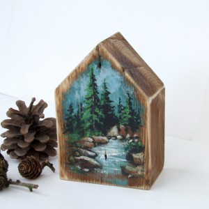 Domek z malowanym pejzażem - Nad potokiem