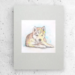 pies plakat 30x40, szczeniak plakat A3, plakat z psem, plakaty z psami, husky plakat na ścianę, psy plakaty do domu, zwierzęta plakaty w stylu retro, vintage plakaty  A3, animals posters a3