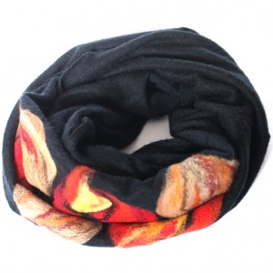 komin szal wełniany w kwiaty folkowy