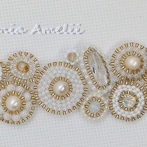 łąka ślubna z perłami słodkowodnymi i kryształami