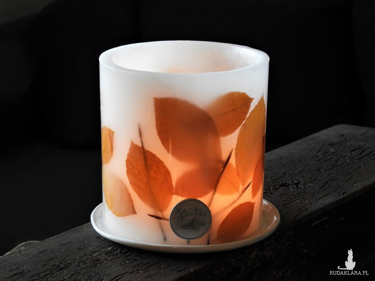 Lampion JESIEŃ z ceramiczną podstawką