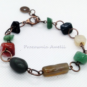 bransoletka boho z minerałami