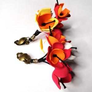 Klipsy kwiatowe folk boho