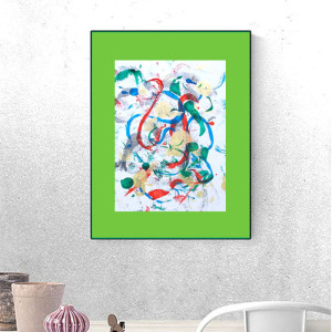 abstrakcyjny rysunek 30x40, abstrakcja obrazek A3, nowoczesna dekoracja na ścianę, kolorowa grafika do loftu