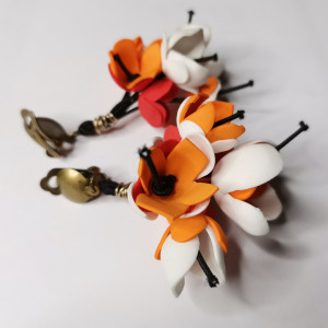 Klipsy kwiatowe folk boho