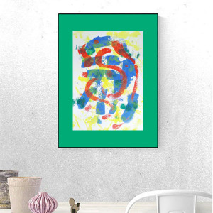 nowoczesna dekoracja na ścianę, kolorowa grafika do pokoju, abstrakcyjny rysunek A3, nowoczesny rysunek do salonu, abstrakcja do sypialni, minimalizm obrazek 30x40