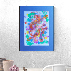 nowoczesna dekoracja na ścianę, kolorowa grafika do domu, abstrakcyjny rysunek 30x40, A3 obraz do salonu, abstrakcja do sypialni, kolorowy obrazek do loftu, grafika do biura