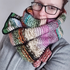 Szalik dwumetrowiec ECOetnica z resztek robiony multikolor 003