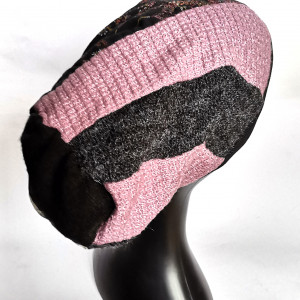 Czapka damska codzienna patchworkowa smerfetka