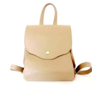 Plecak skórzany dwukomorowy beżowy