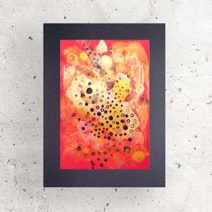 nowoczesna grafika 30x40,  abstrakcja do salonu, minimalizm rysunek, złoto czerwony obrazek, abstrakcyjna grafika do sypialni, kosmos rysunek A3, obraz z kosmosem, rysunek do loftu