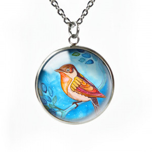 Orange bird naszyjnik