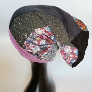 czapka turbanowa etno boho patchwork handmade