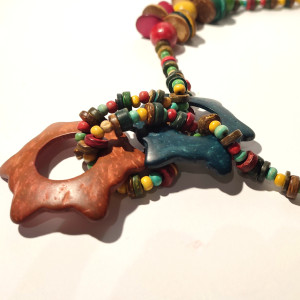 Boho - naszyjnik z drewnianych koralików