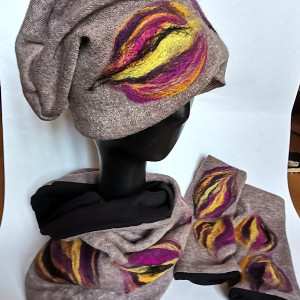 Komplet kominhandmade wełniana handmade