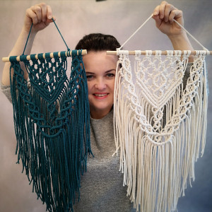 Makrama boho, dekoracja ścienna