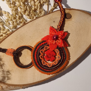 Złota Jesień - asymetryczny naszyjnik sutasz