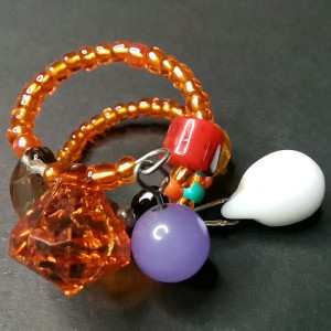 pierścionek boho duży spiralny handmade