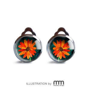 Orange flower klipsy