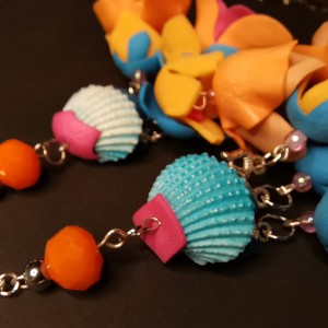 Klipsy wiszace duze kwiaty