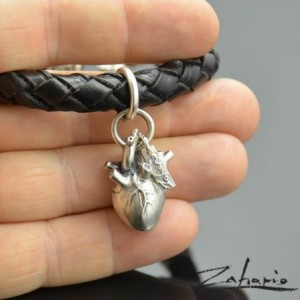 Branstoletka anatomiczne duże serce srebro Zahario