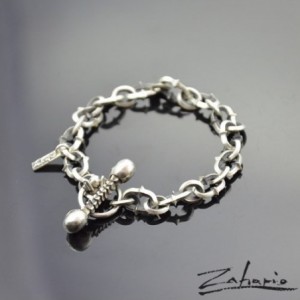 Bransoleta czaszki srebro Zahario