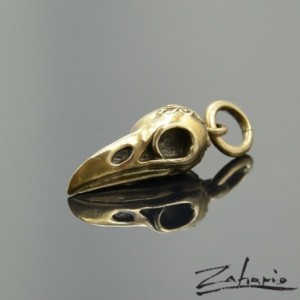 Wisior czaszka kruka brąz Zahario