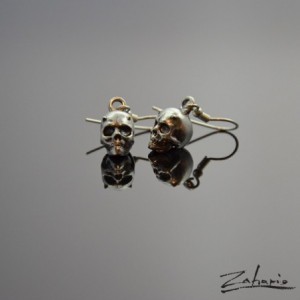 Kolczyki czaszki rogate srebro Zahario